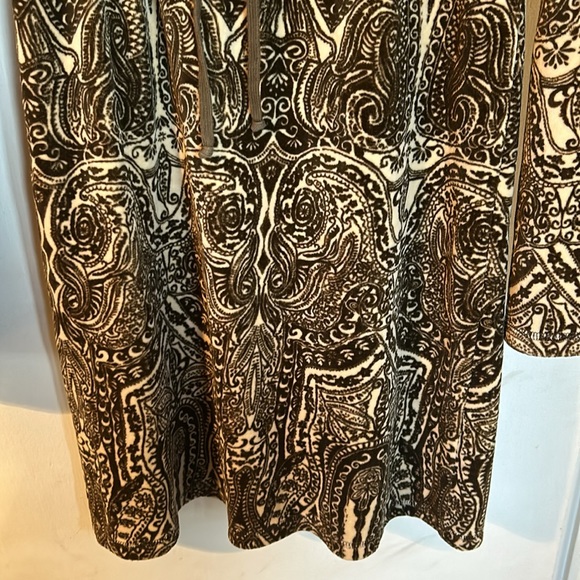 Y2K Juicy Couture Paisley Velour Olive & Tan Umpire Waist Drawstring Dress M - Picture 4 of 11